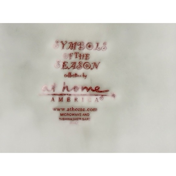 At Home Christmas Ornament/Snowflake Ceramic Chip Dip Bowl Set Iron Stand - Picture 8 of 16